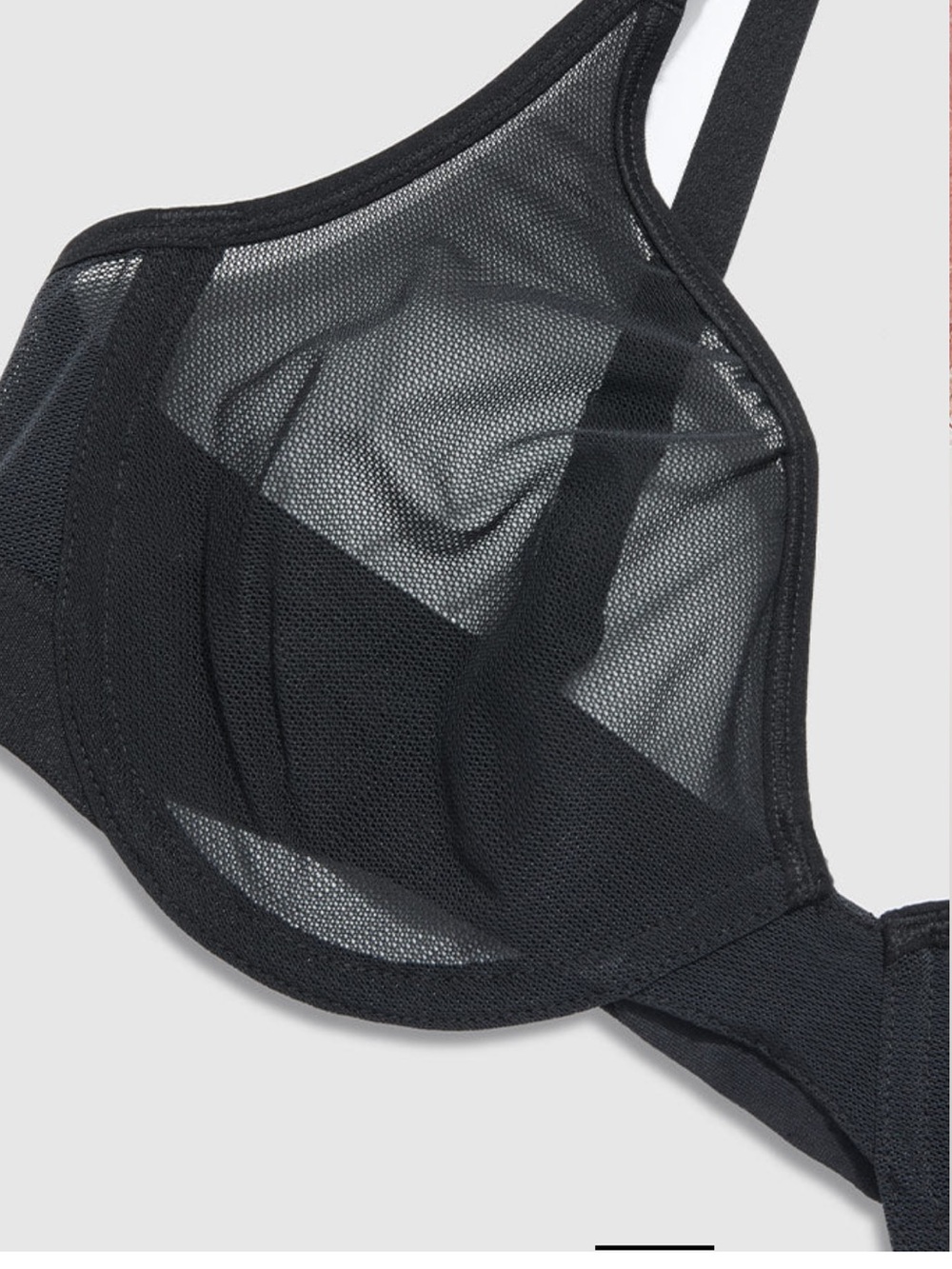 Negative Sieve Demi Bra Black Size 32B Sheer Underwire Mesh Minimalist Lingerie